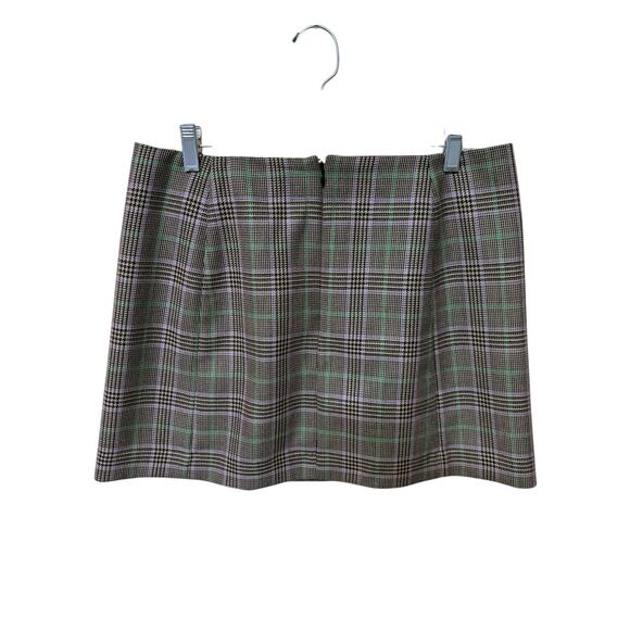 & Other Stories A-Line Brown Green Purple Plaid Nilsson Wool Mini Skirt -10 - Picture 3 of 7